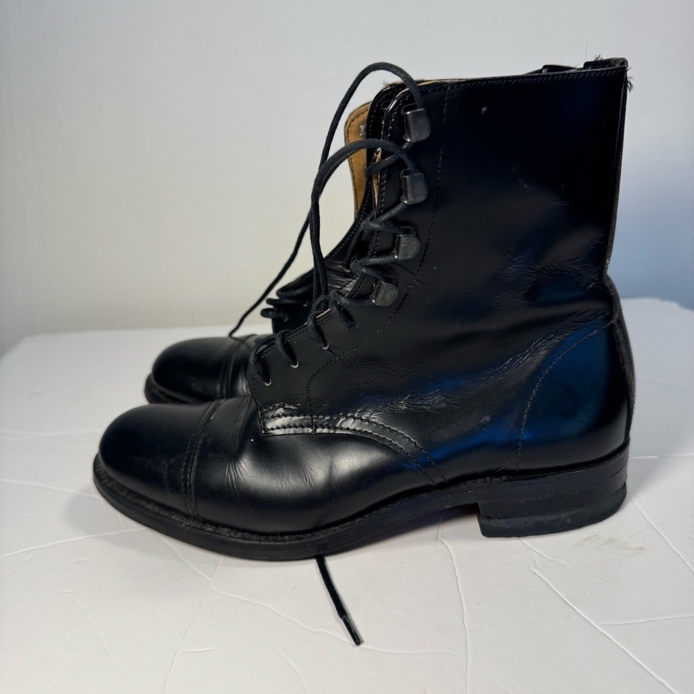 Hawkins Northampton Black‎ Leather 3 Men 4 W 5.5 Unisex Vintage England Military